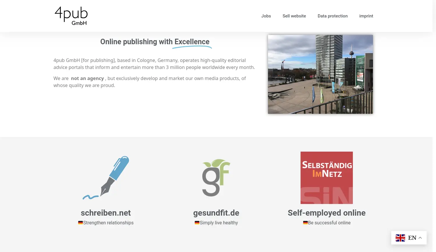 Website der Firma 4pub GmbH