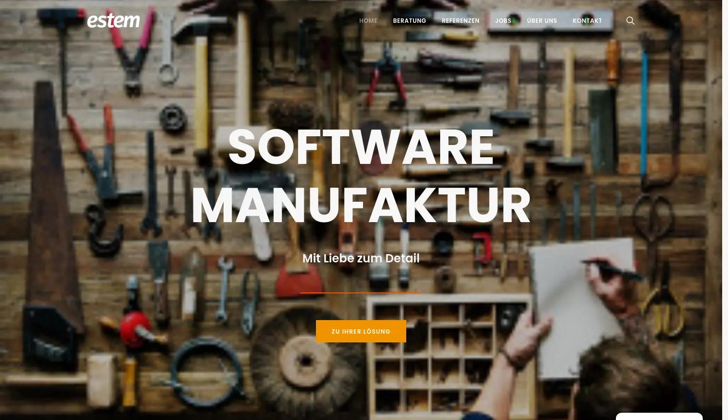 Website der Firma estem GmbH