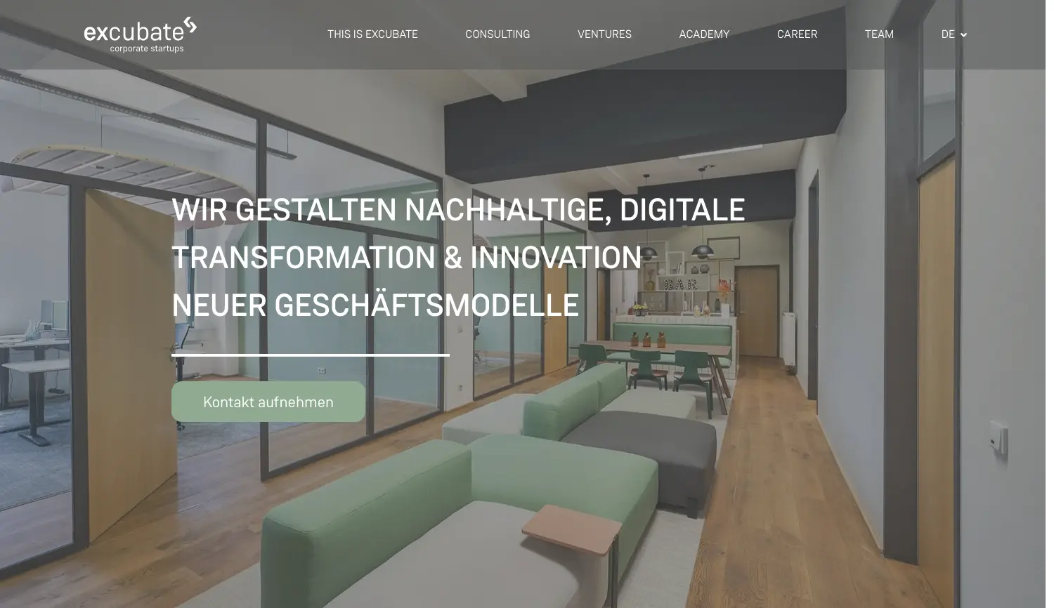 Website der Firma Excubate GmbH
