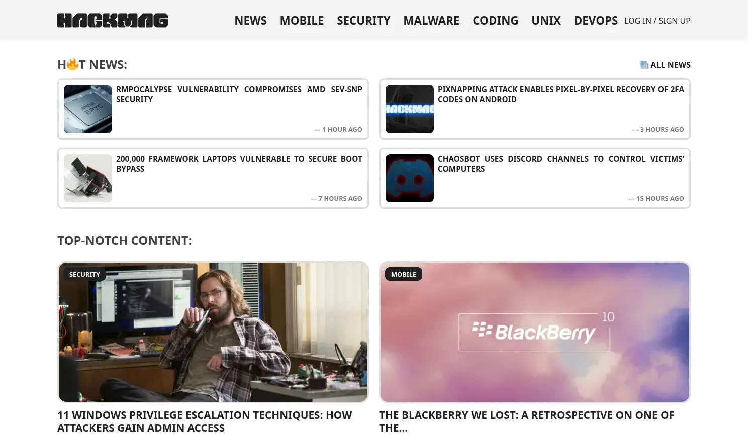 Website der Firma HackMag