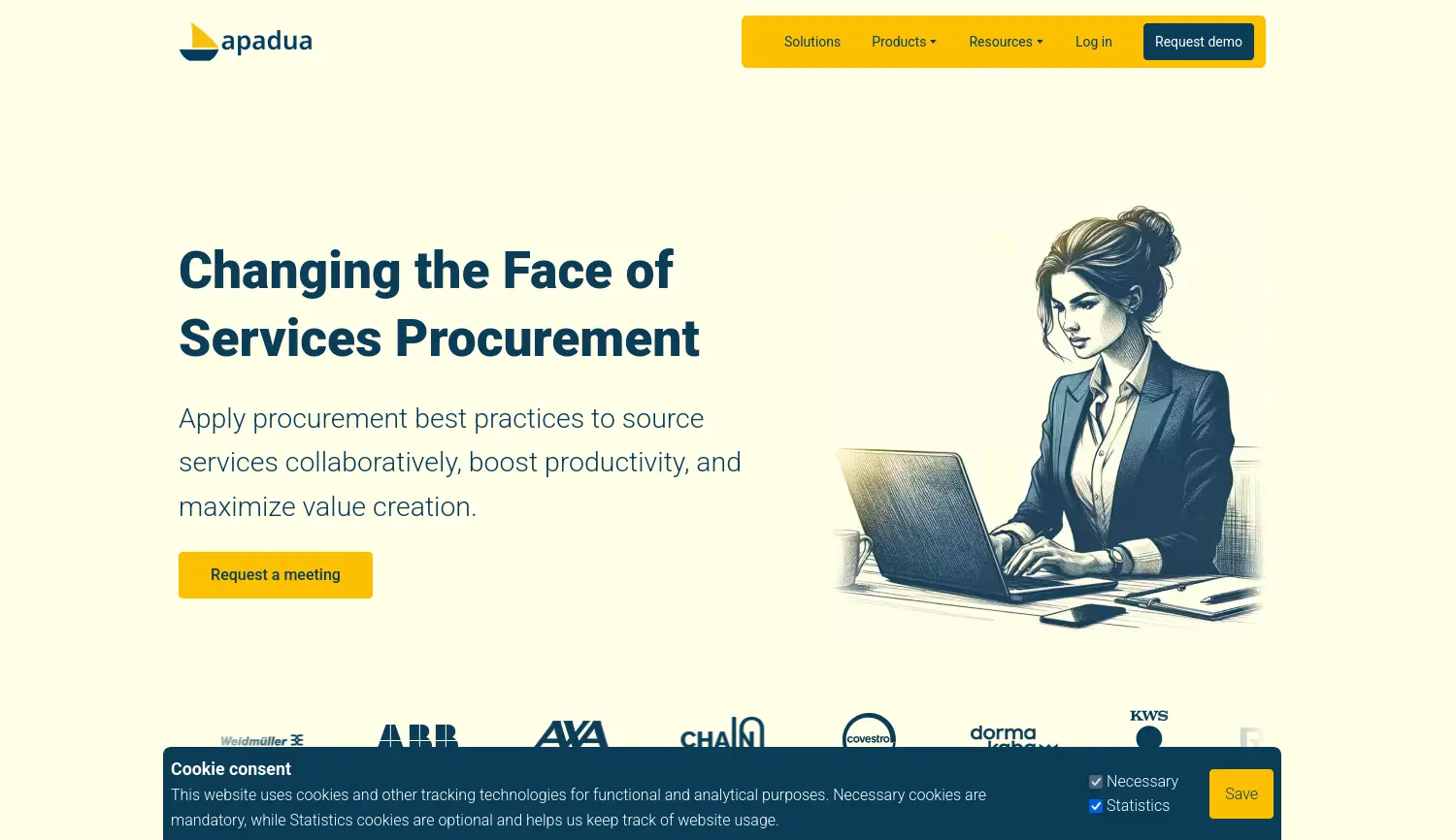 Website der Firma apadua GmbH