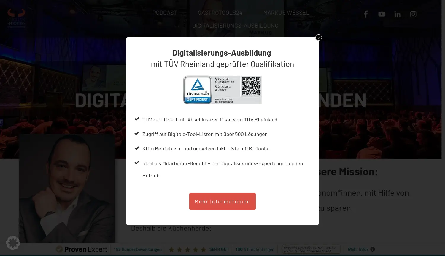 Website der Firma Markus Wessel (Küchenherde)