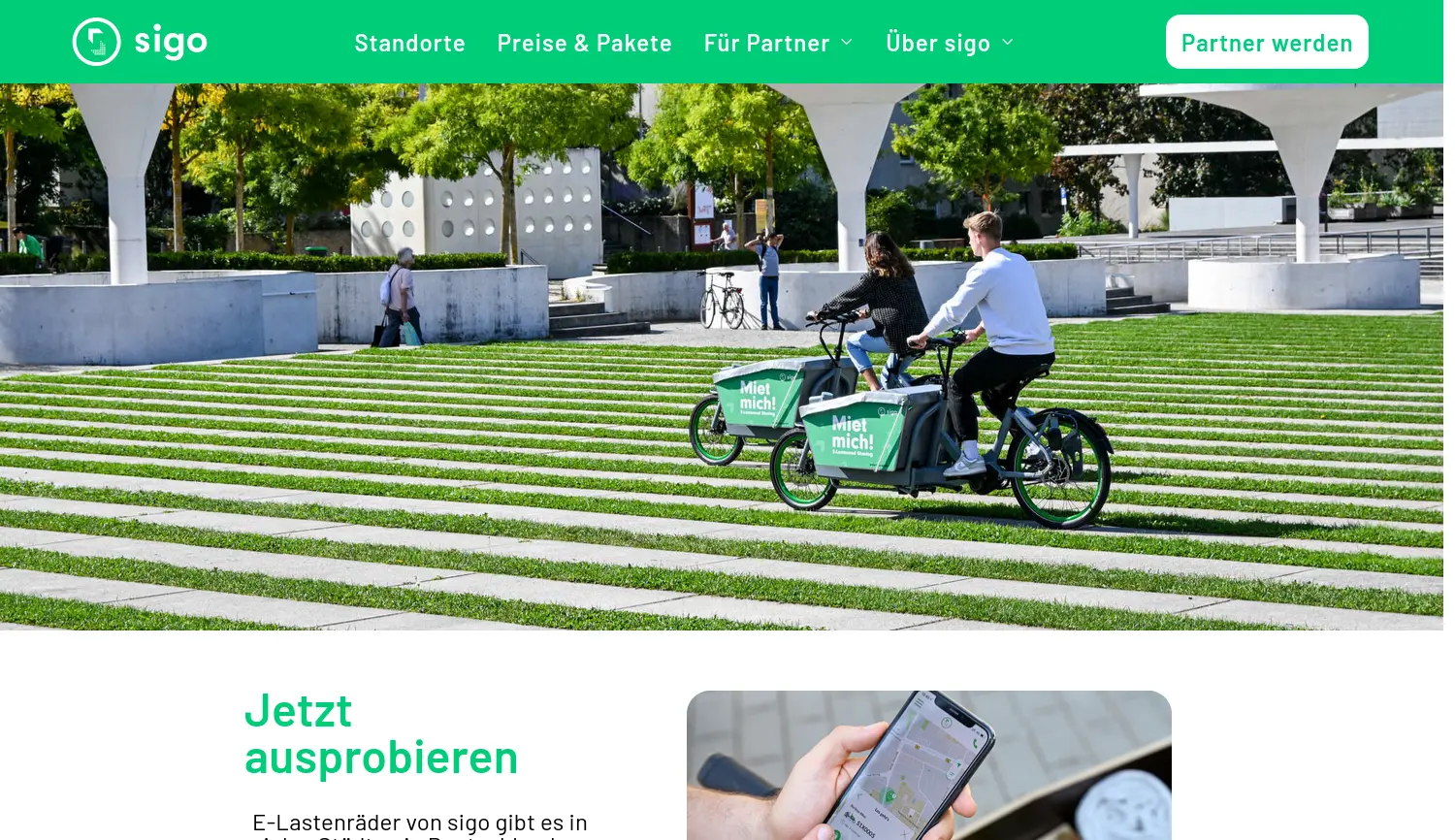 Website der Firma sigo green GmbH