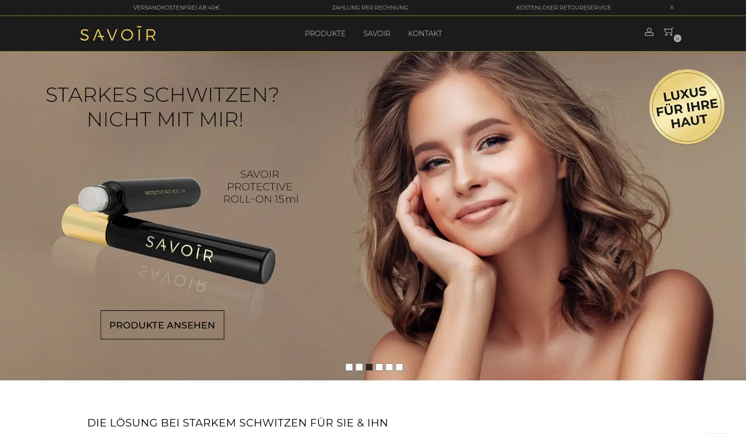 Website der Firma SAVOIR Cosmetics