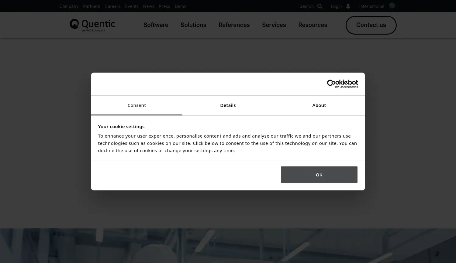 Website der Firma Quentic