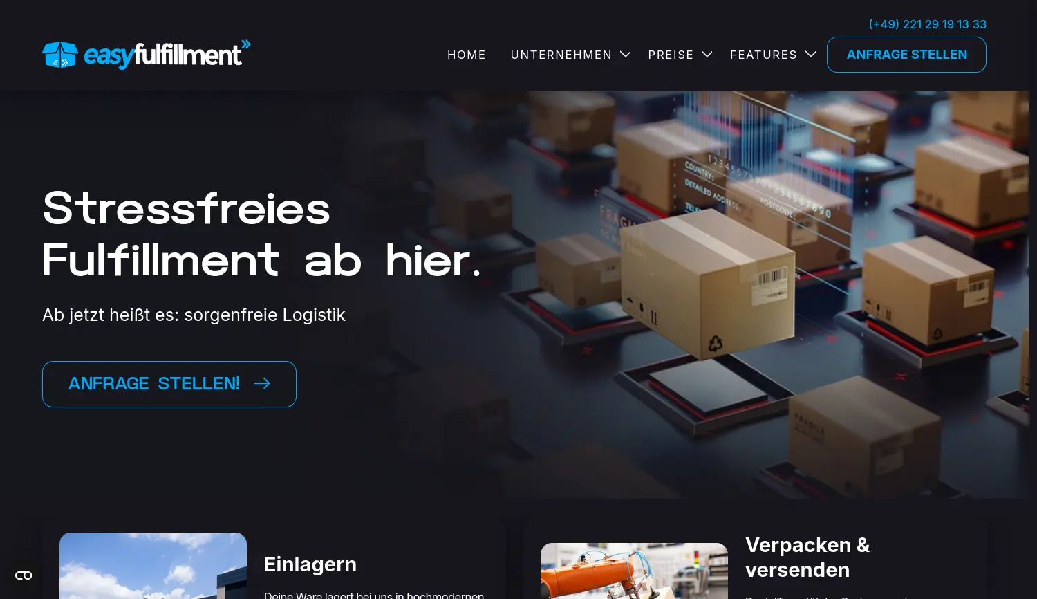 Website der Firma easyfulfillment