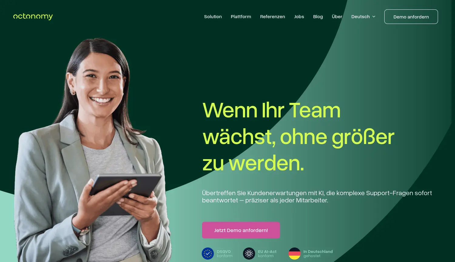 Website der Firma octonomy AI GmbH