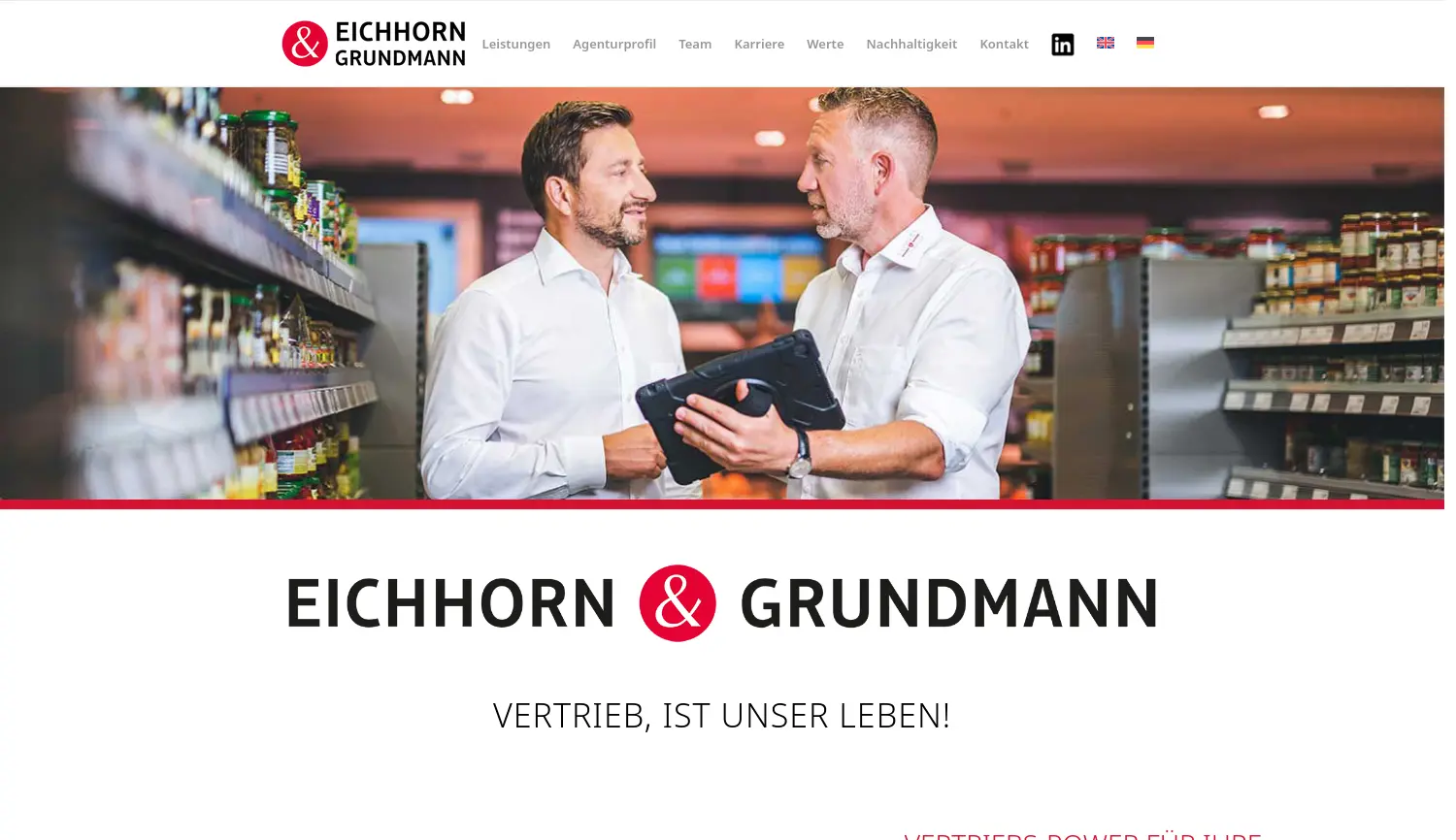 Website der Firma Eichhorn & Grundmann Vertriebs GmbH