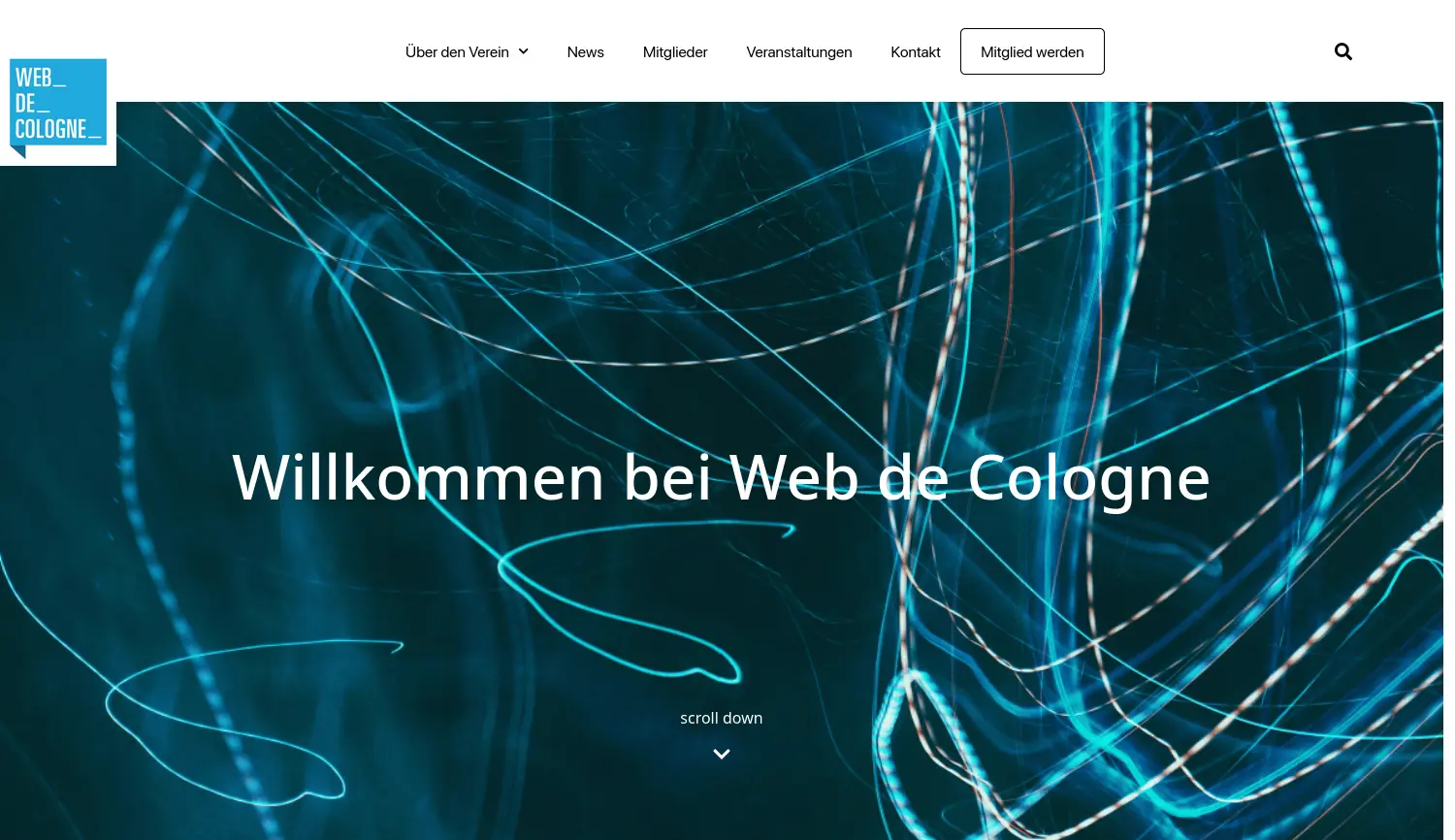 Website der Firma Web de Cologne e.V.