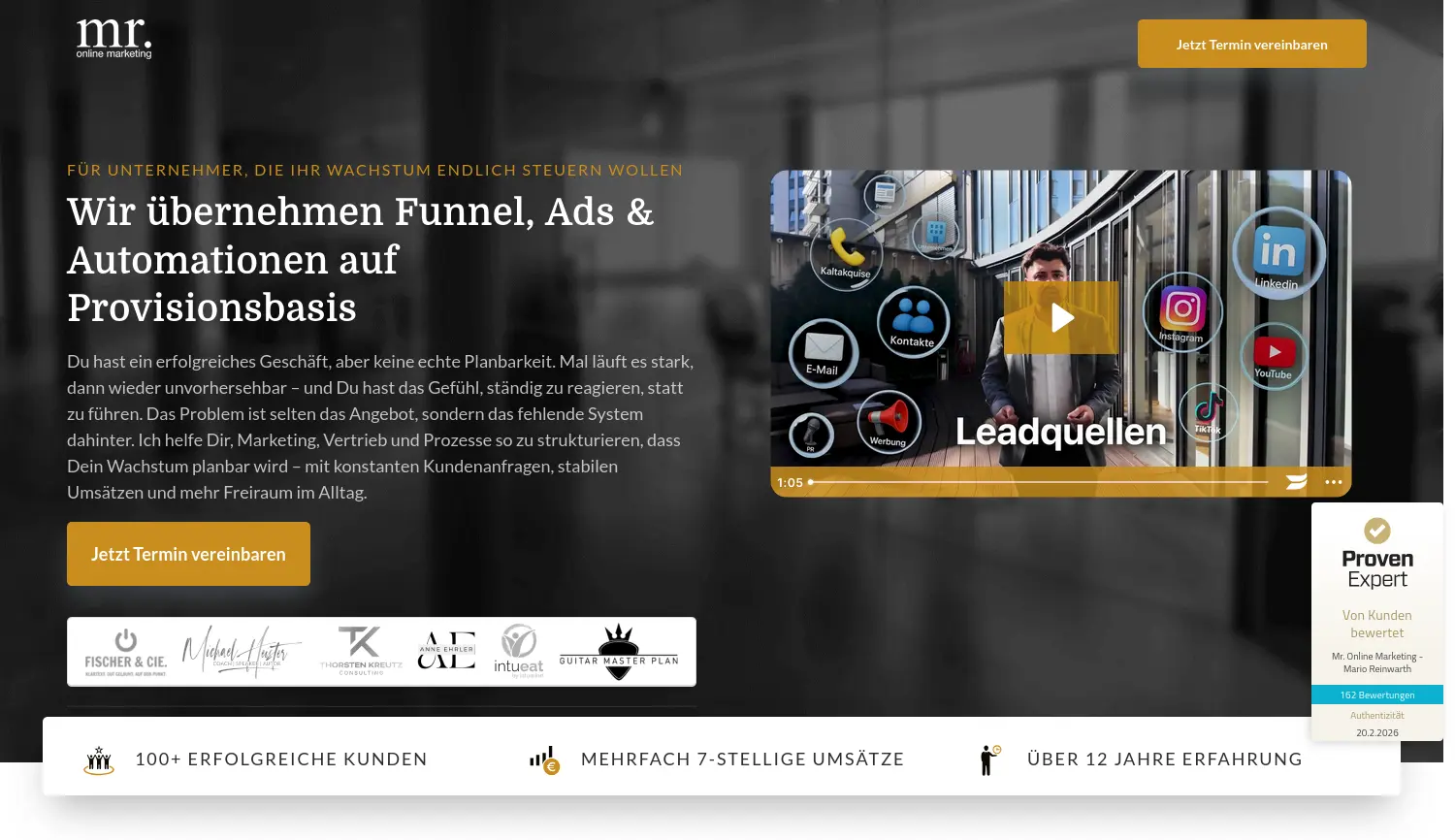 Website der Firma mr. online marketing Mario Reinwarth