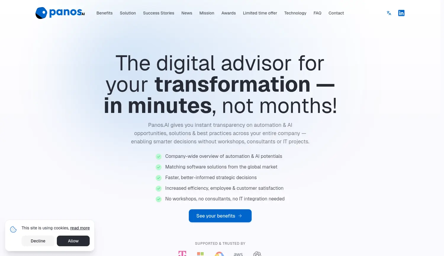 Website der Firma Panos.AI