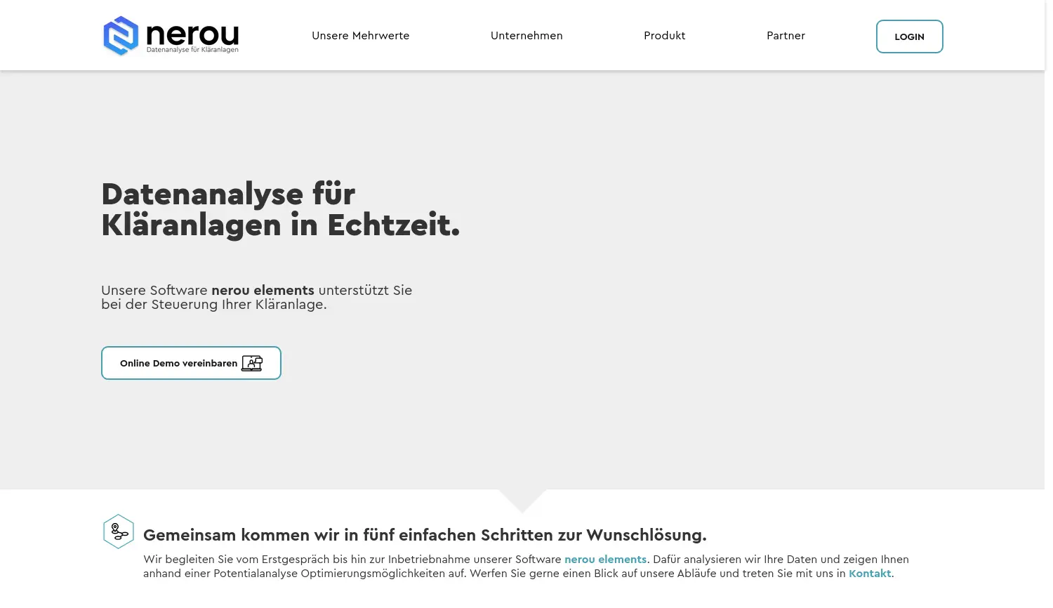 Website der Firma nerou GmbH