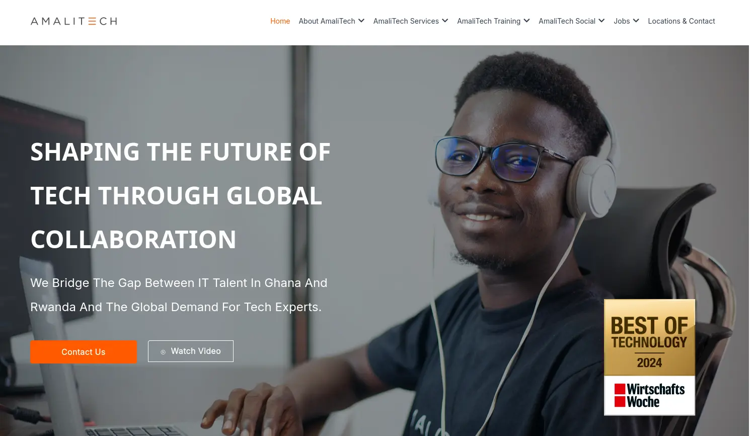 Website der Firma AmaliTech