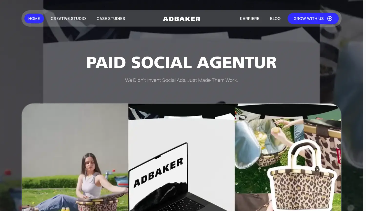 Website der Firma Adbaker GmbH