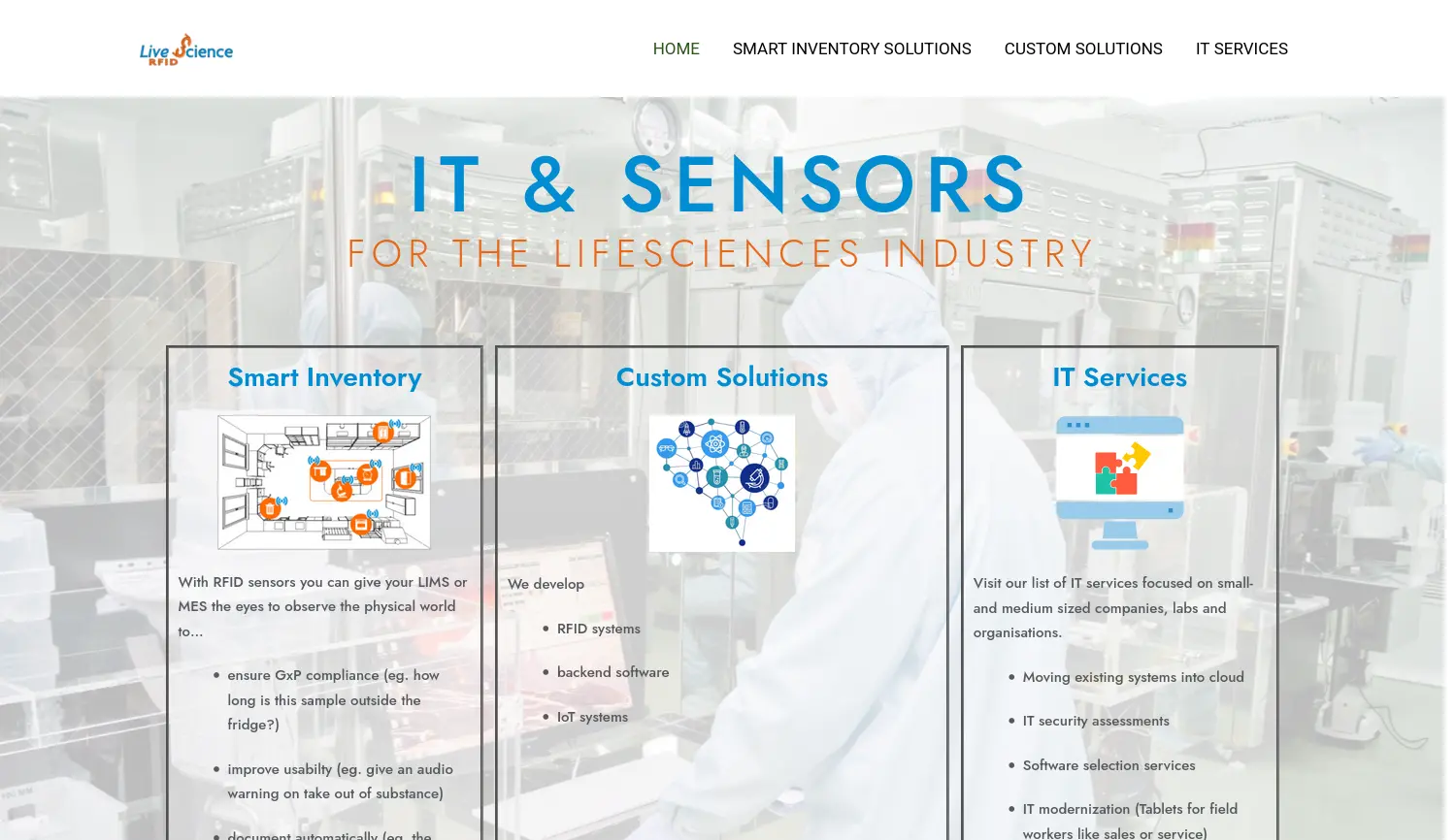 Website der Firma Livescience Industriesysteme