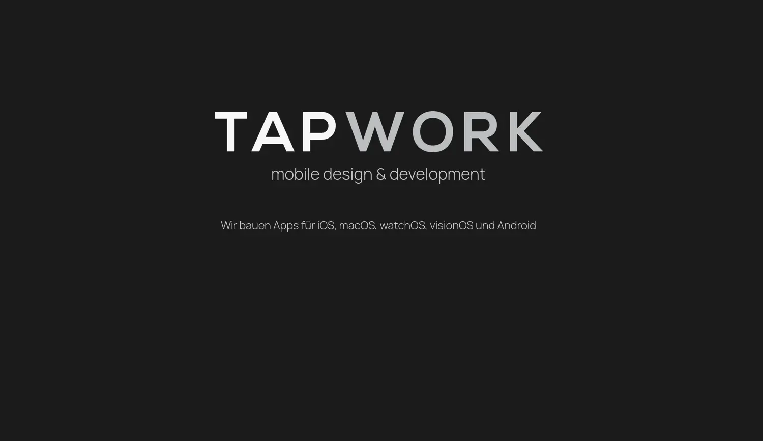 Website der Firma TAPWORK GmbH