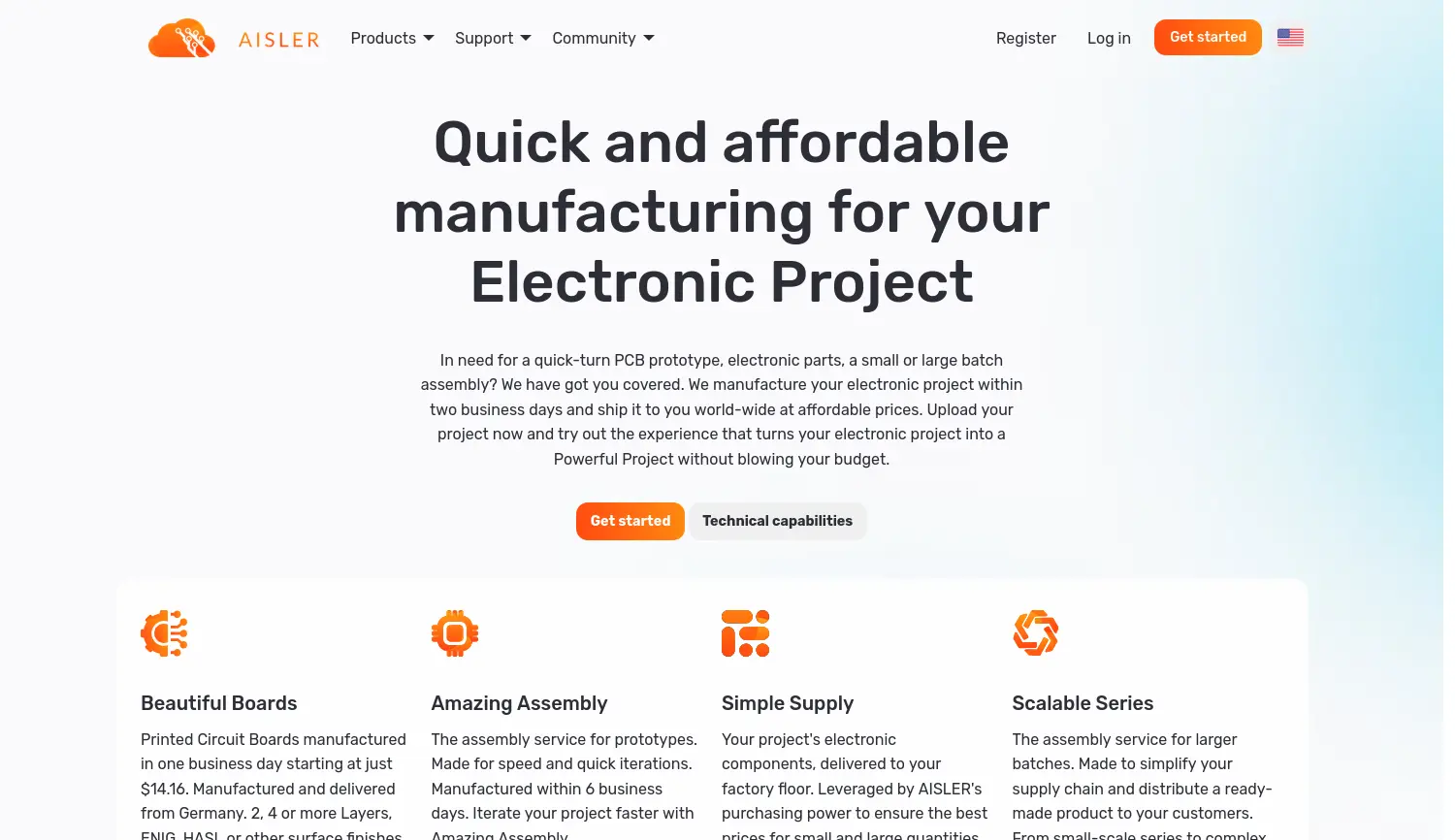 Website der Firma AISLER B.V.