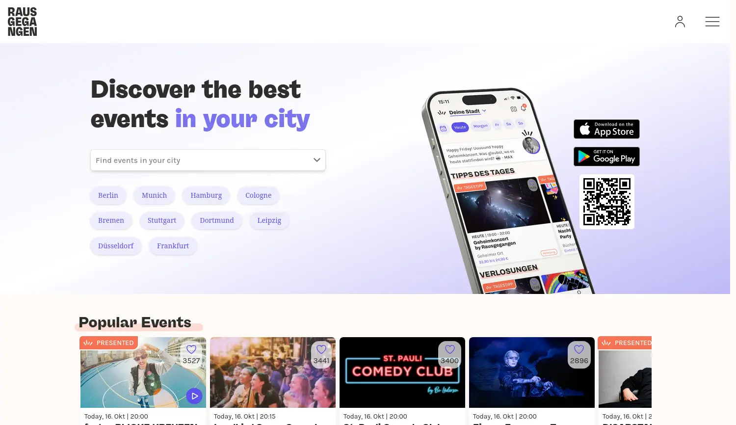 Website der Firma Rausgegangen