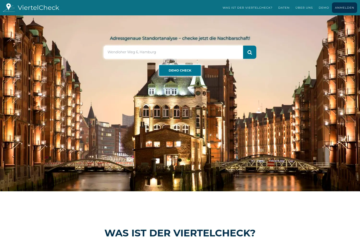 Website der Firma ViertelCheck GmbH