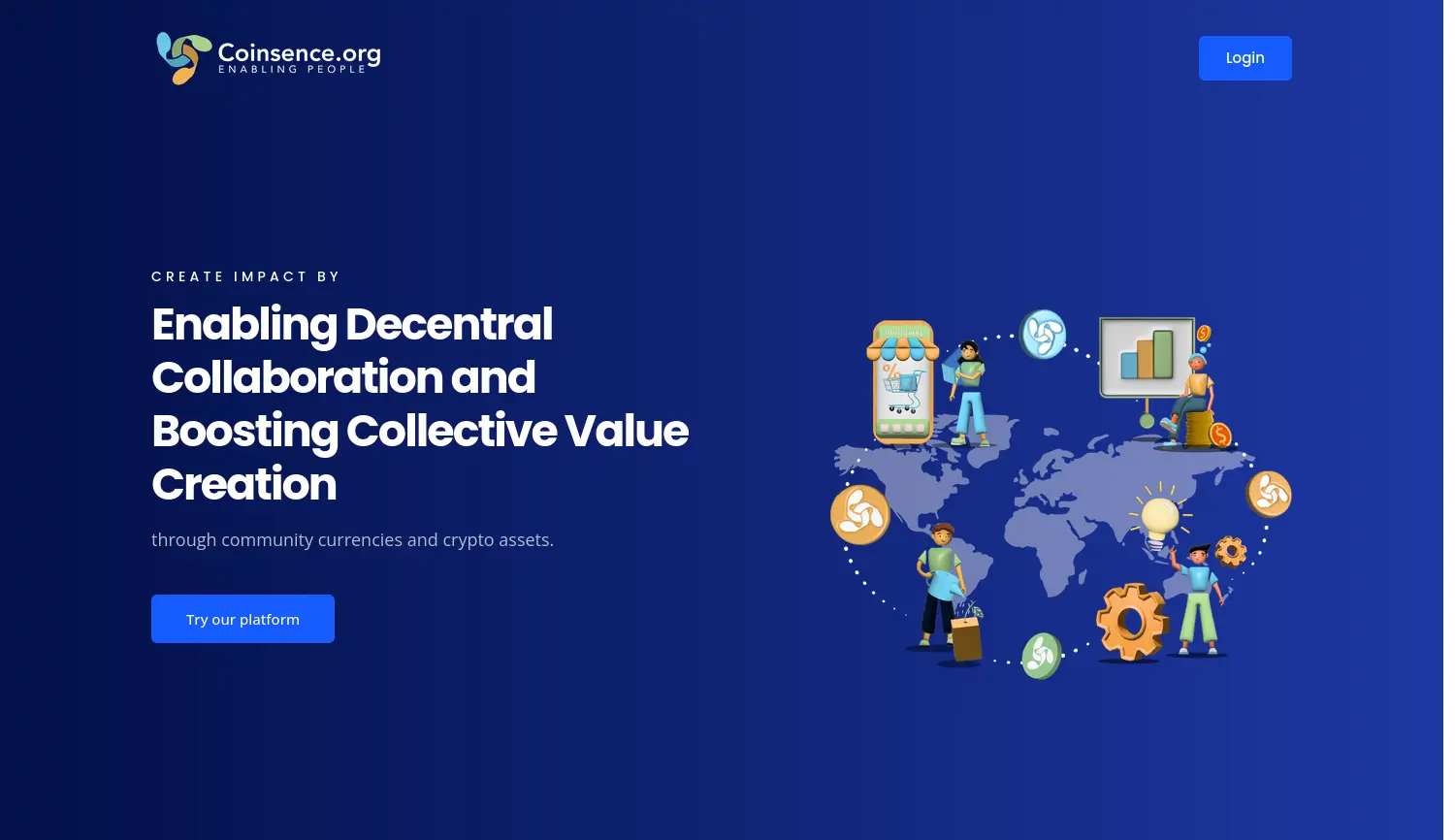 Website der Firma Coinsence