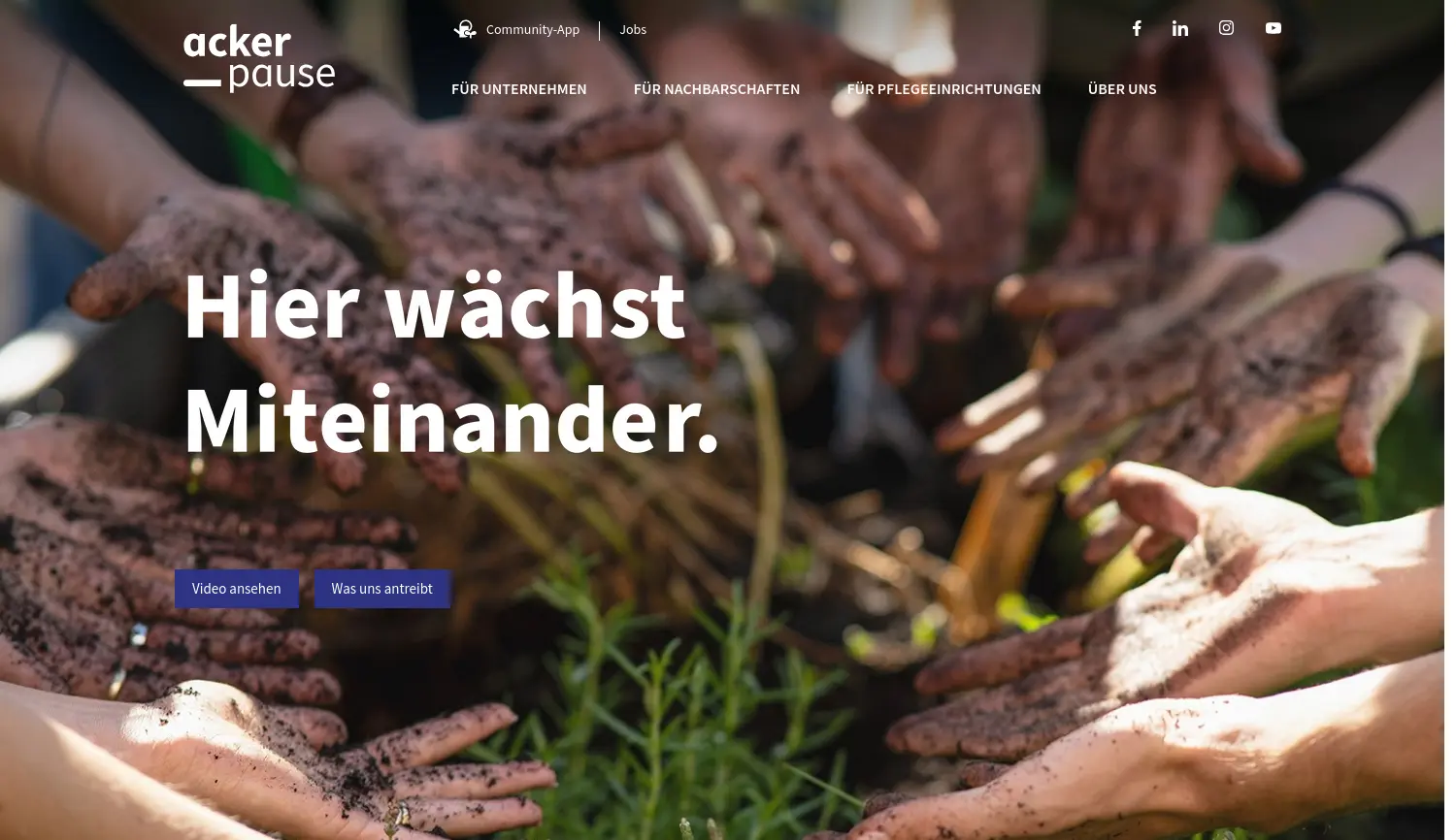 Website der Firma AckerCompany GmbH