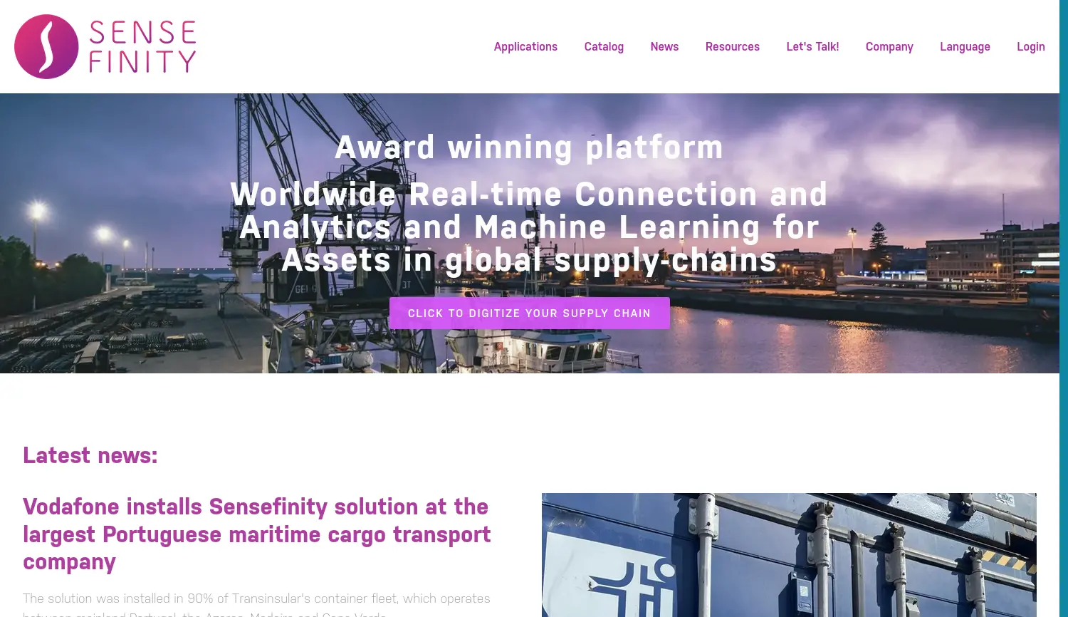 Website der Firma Sensefinity