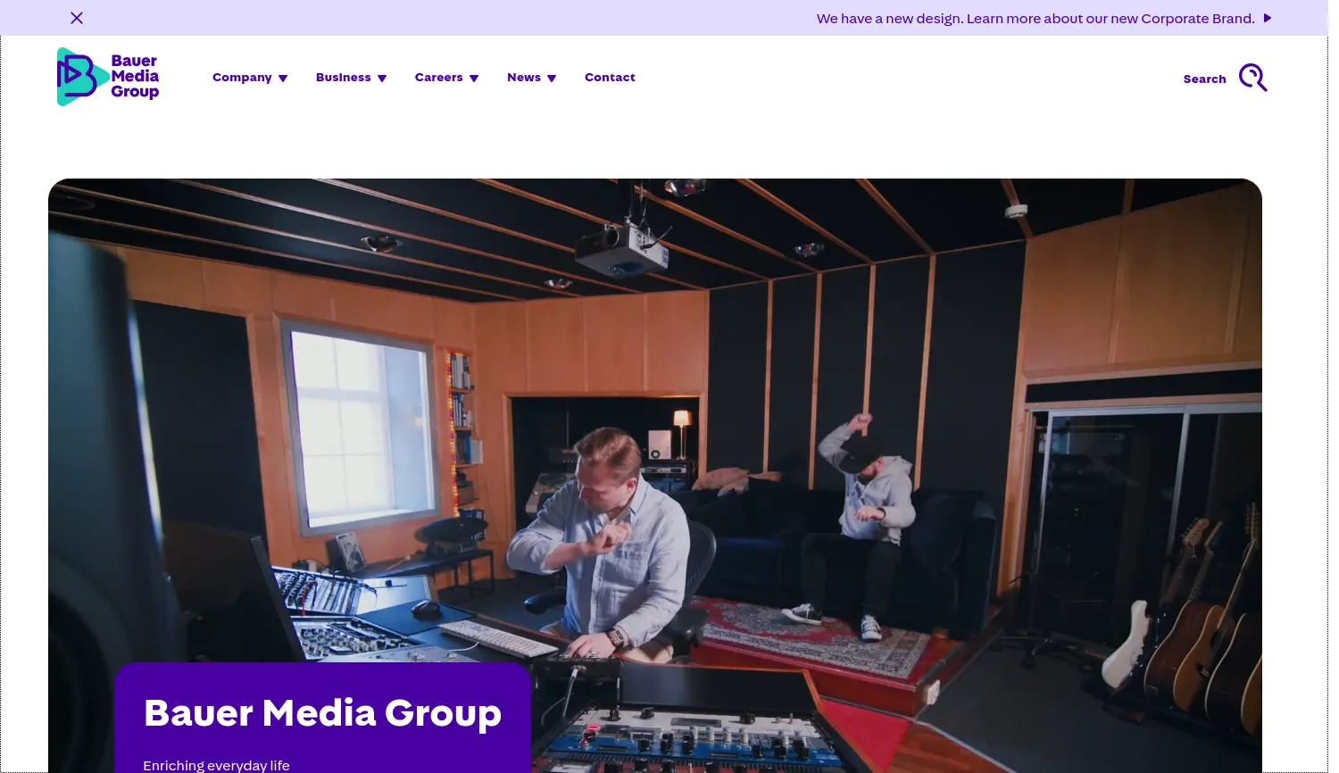 Website der Firma Bauer Media Group