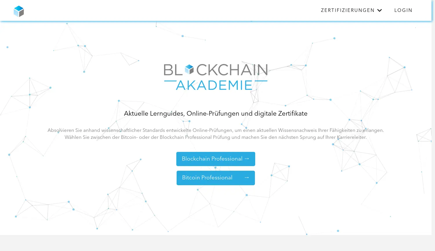 Website der Firma Blockchain Akademie