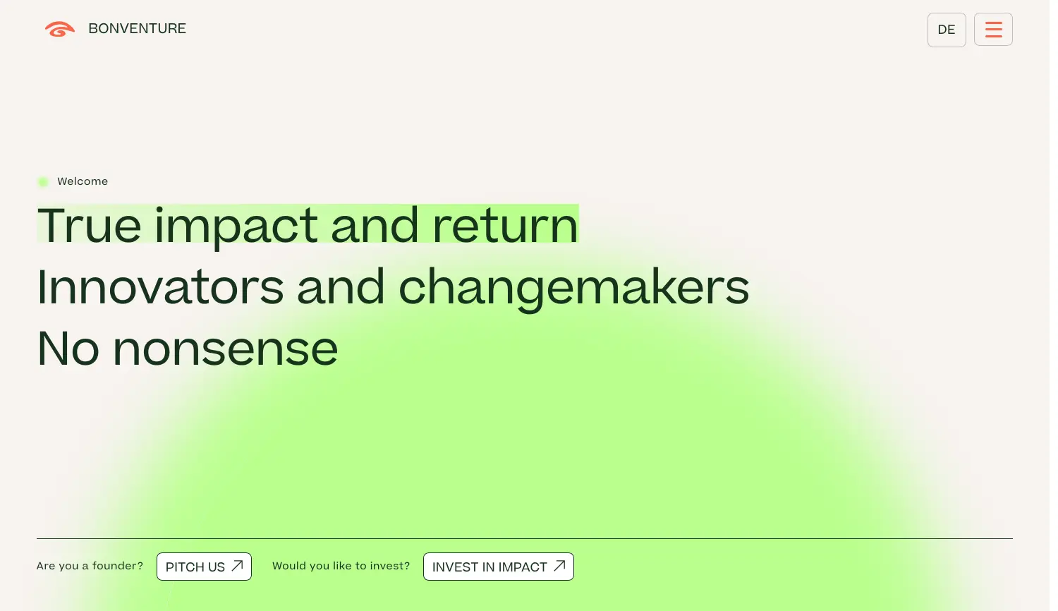 Website der Firma BonVenture Management GmbH
