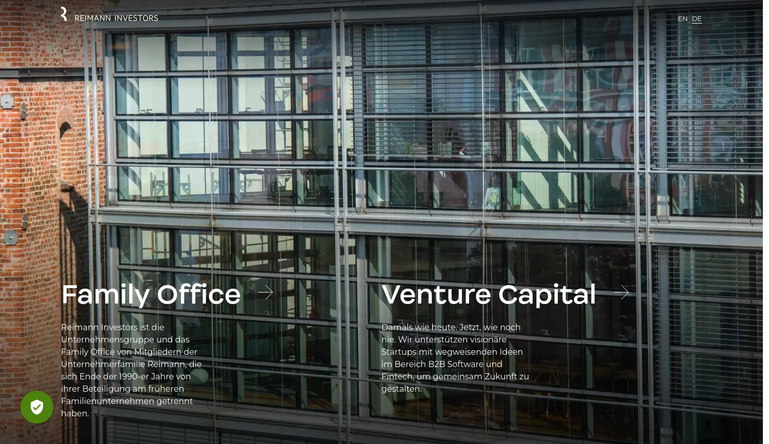 Website der Firma Reimann Investors Venture Management GmbH