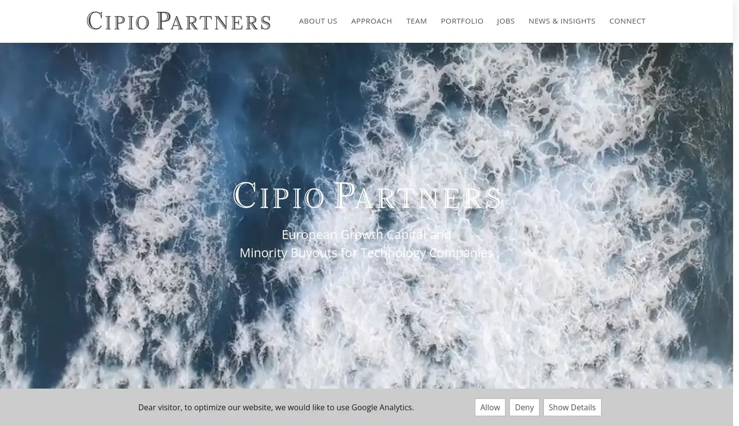 Website der Firma Cipio Partners GmbH