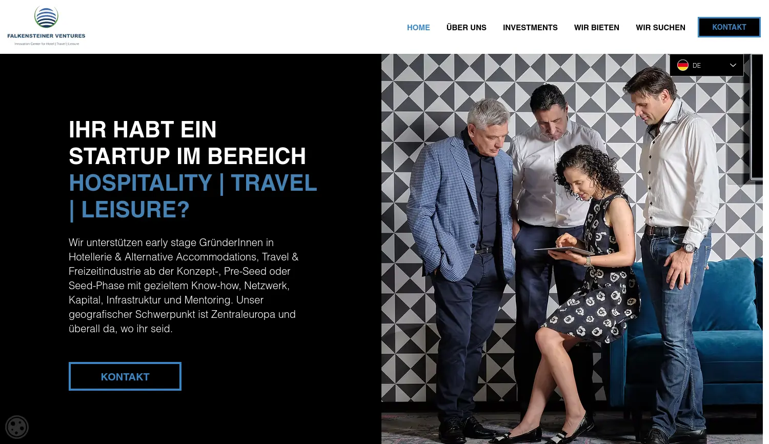 Website der Firma Falkensteiner Ventures AG | Falkensteiner Ventures GmbH