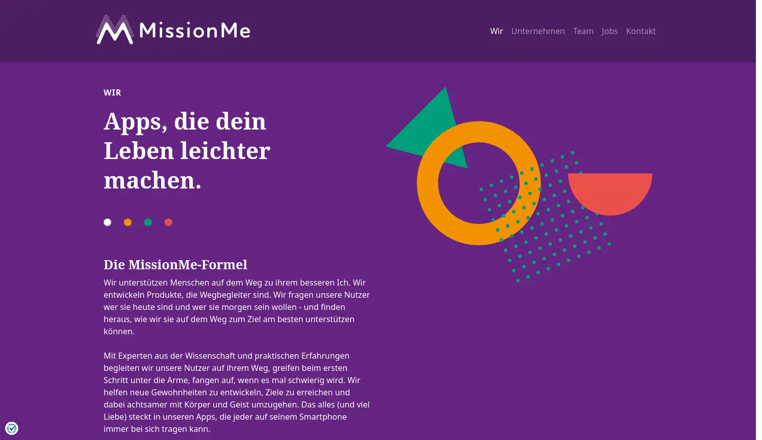 Website der Firma MissionMe