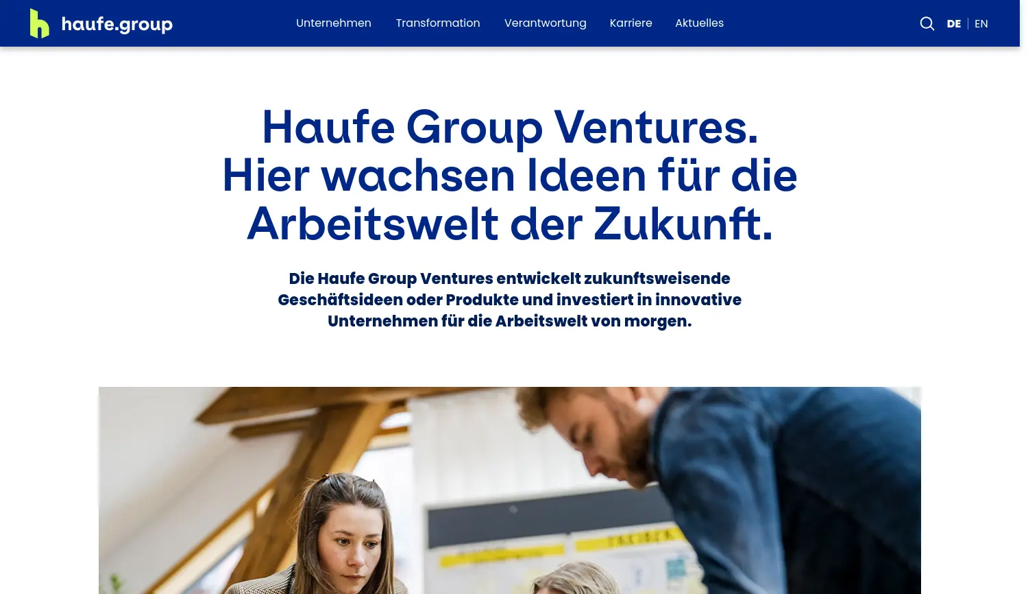 Website der Firma Haufe Group SE