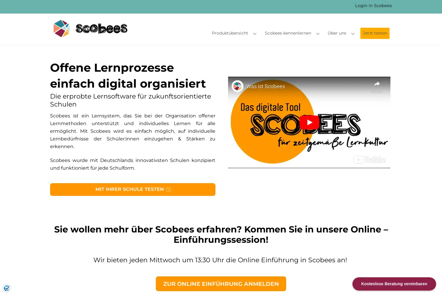 Website der Firma Scobees UG