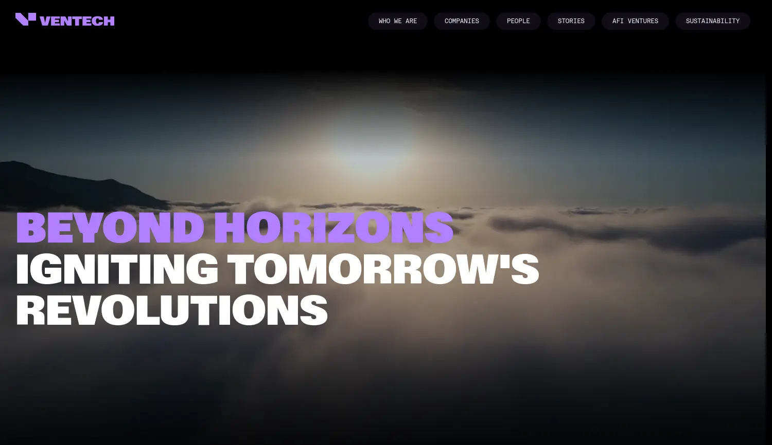 Website der Firma Ventech