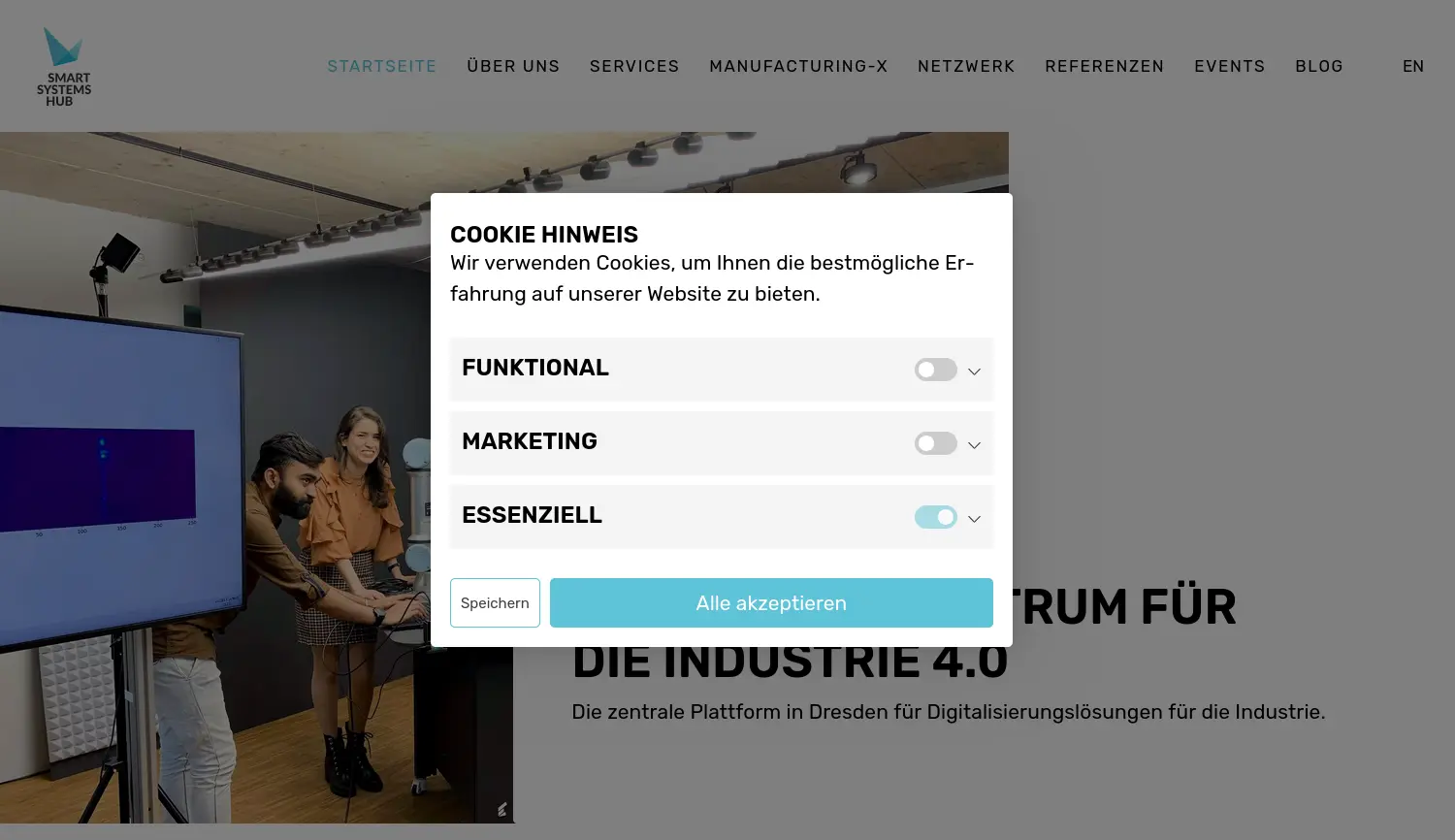 Website der Firma Smart Systems Hub GmbH