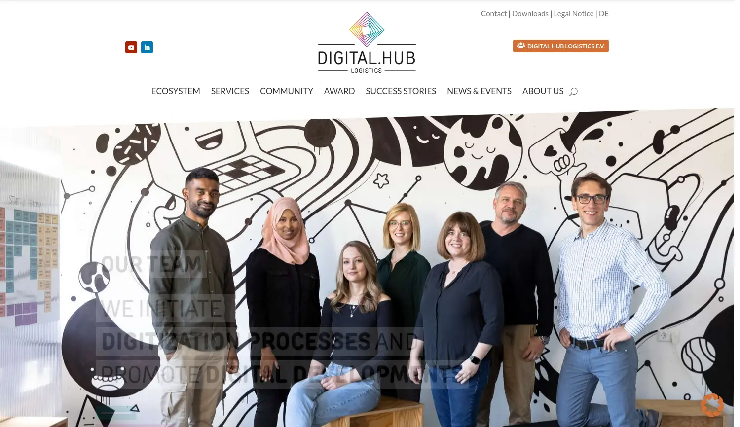 Website der Firma Digital Hub Logistics e.V.