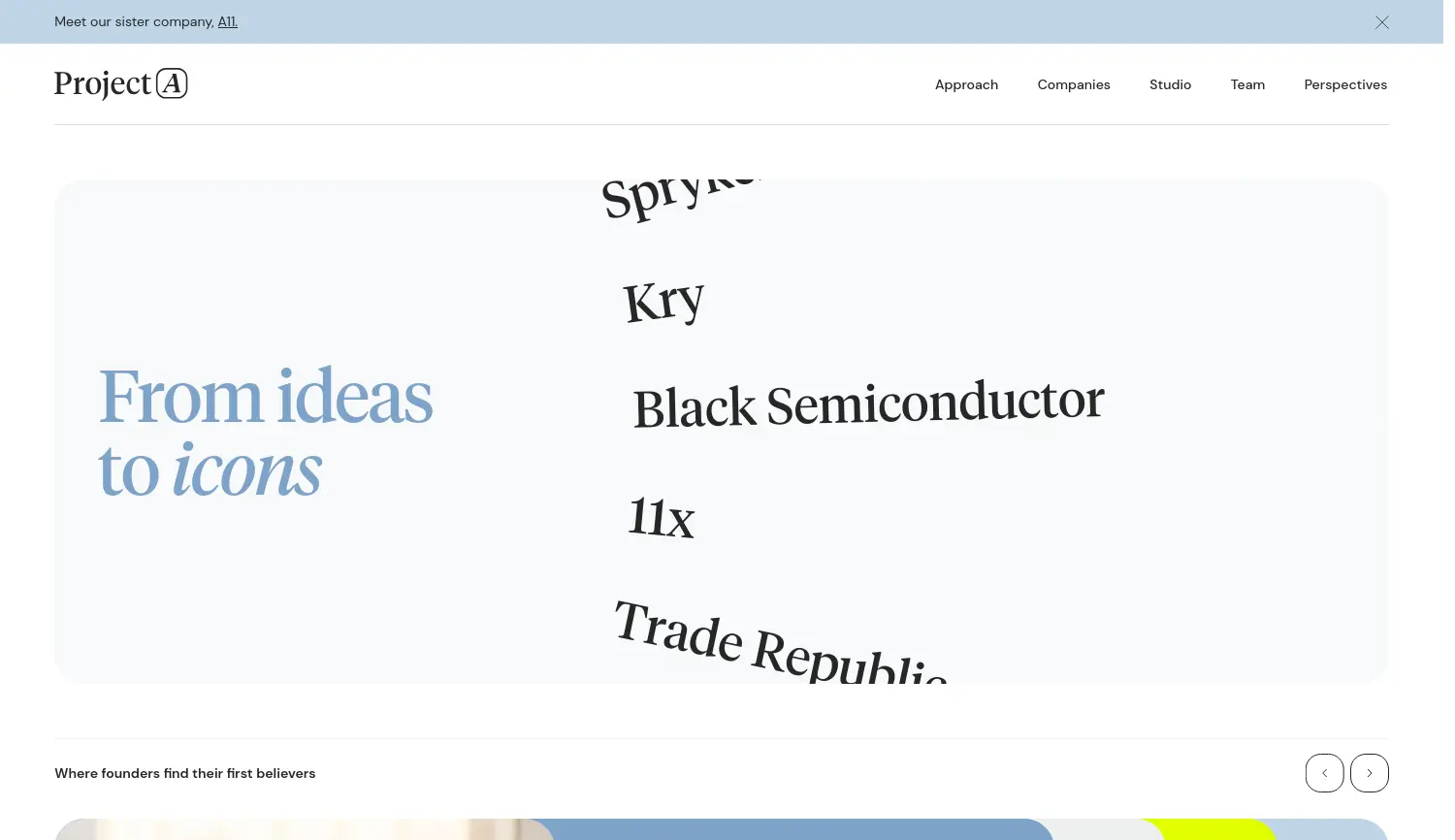 Website der Firma Project A