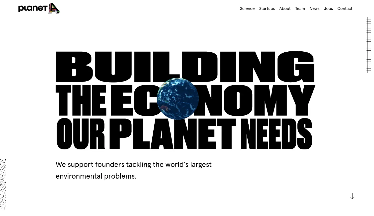 Website der Firma Planet A GmbH