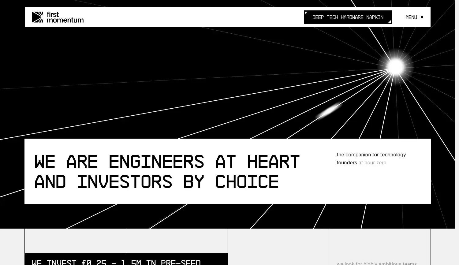 Website der Firma FMV First Momentum Ventures Management GmbH