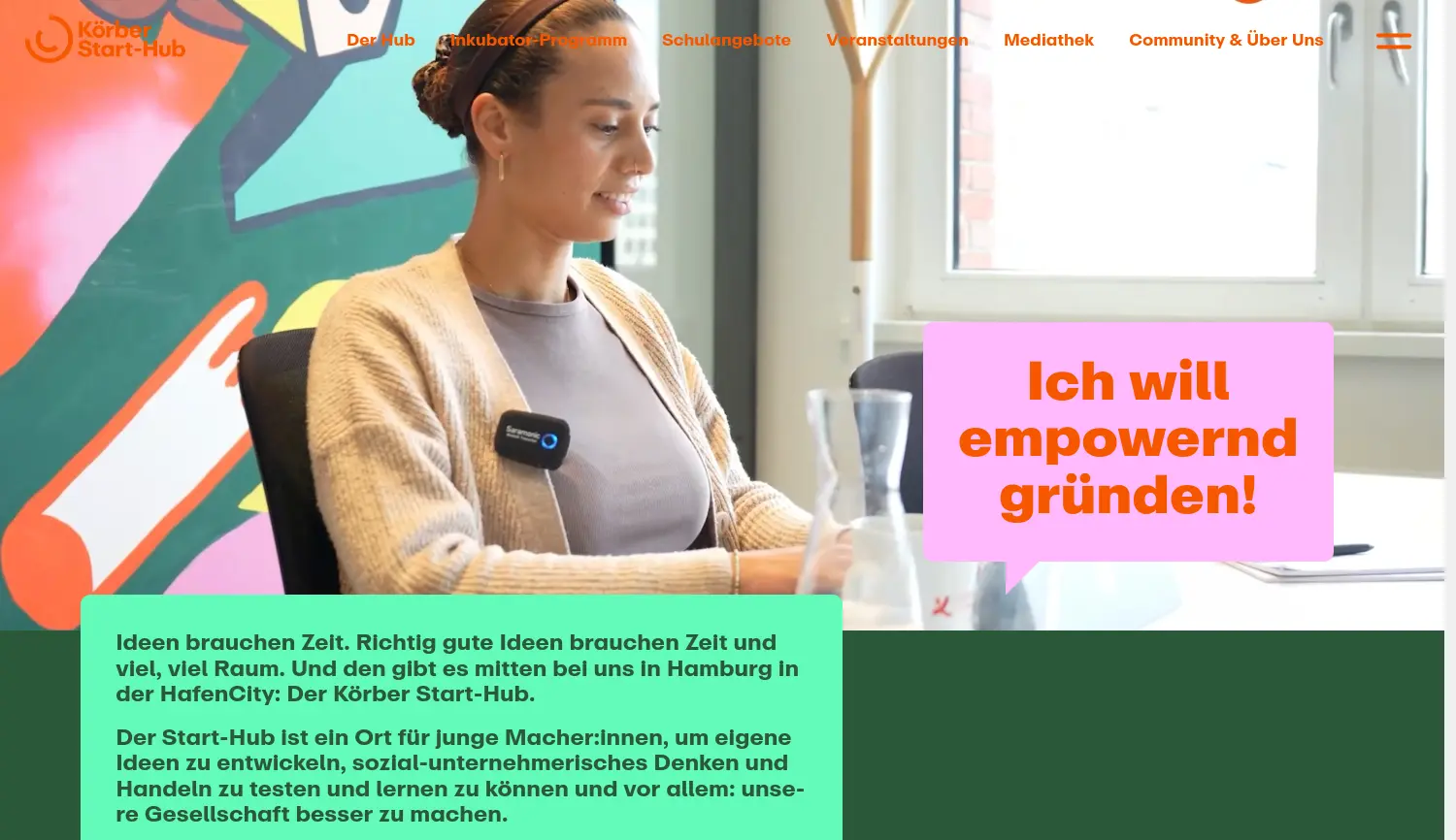 Website der Firma Körber-Stiftung