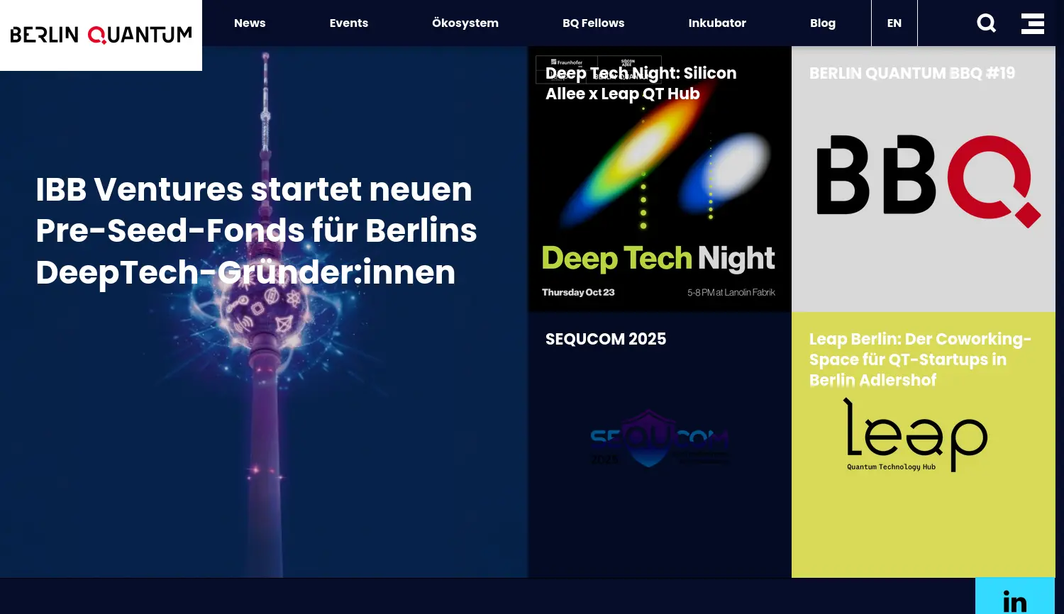 Website der Firma Humboldt-Innovation GmbH