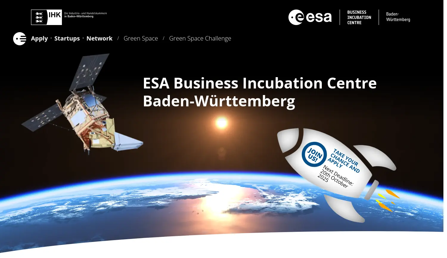 Website der Firma ESA BIC Baden-Württemberg