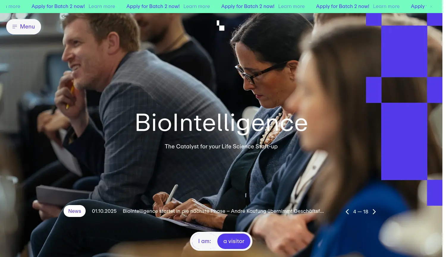 Website der Firma BioIntelligence GMBH
