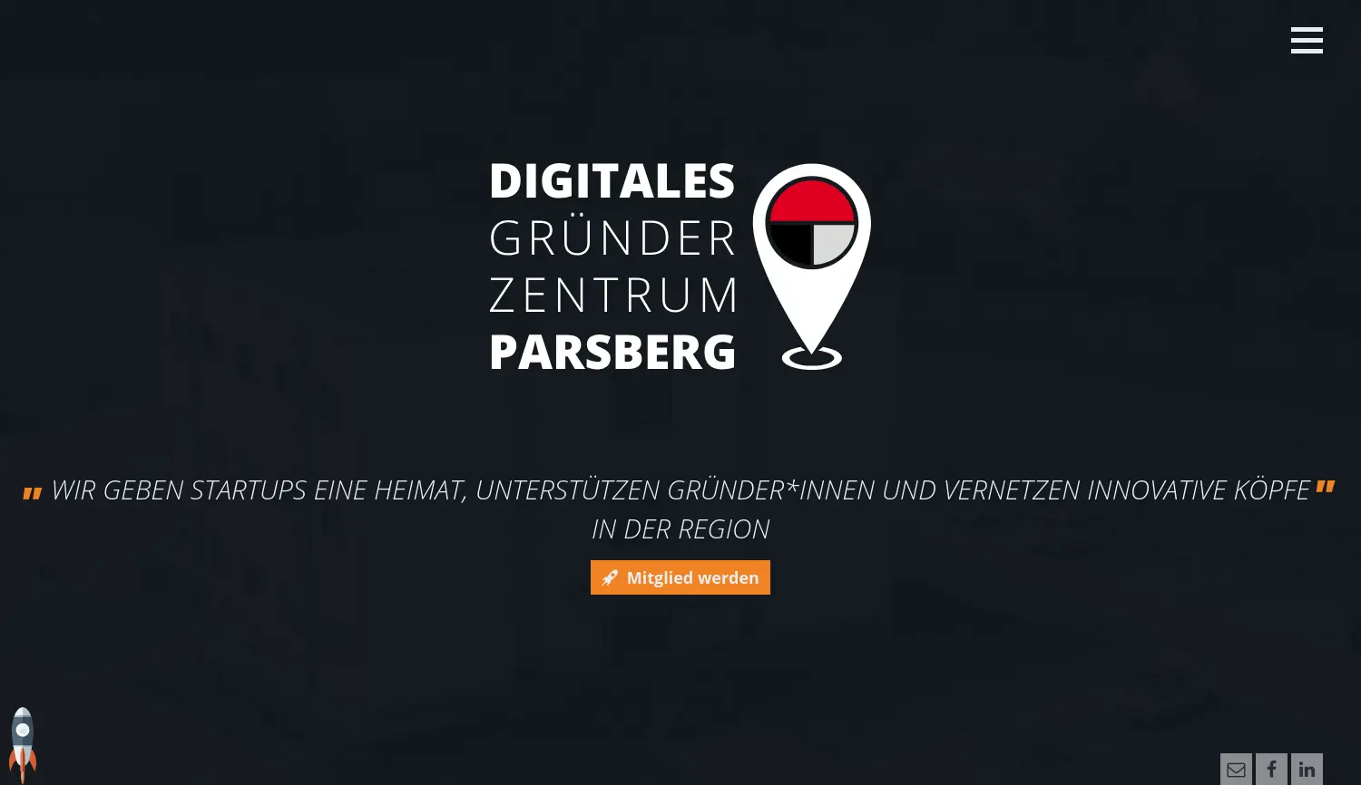 Website der Firma Digitales Gründerzentrum Parsberg e.V.