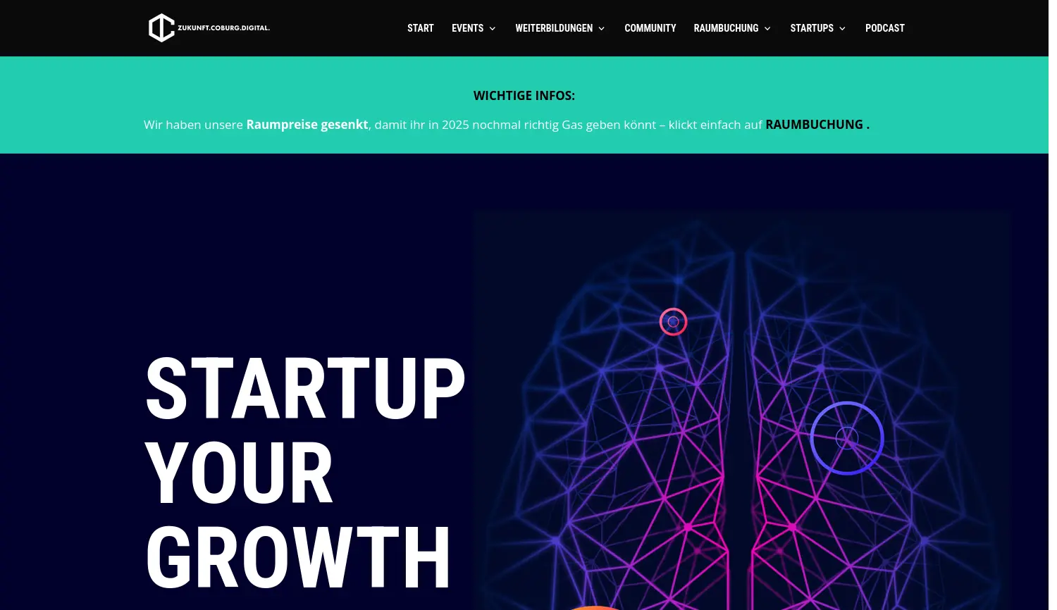 Website der Firma ZUKUNFT.COBURG.DIGITAL GMBH