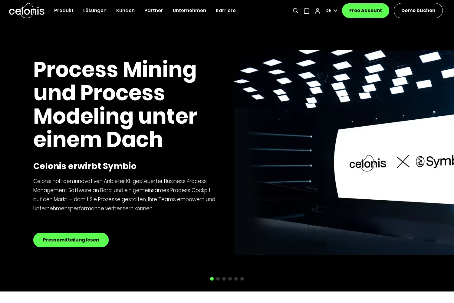 Website der Firma Celonis SE