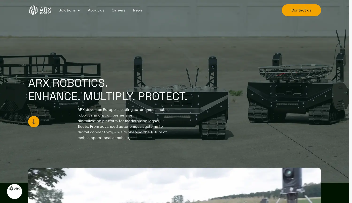 Website der Firma ARX Robotics GmbH