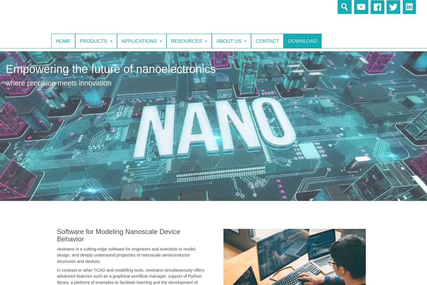Website der Firma Nextnano GmbH